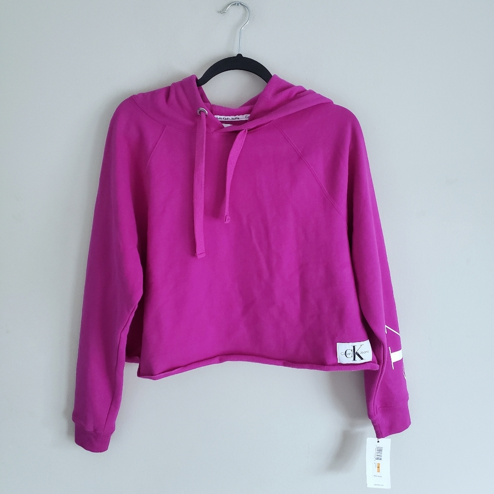 Calvin Klein Crop Hooded Fleece sz S